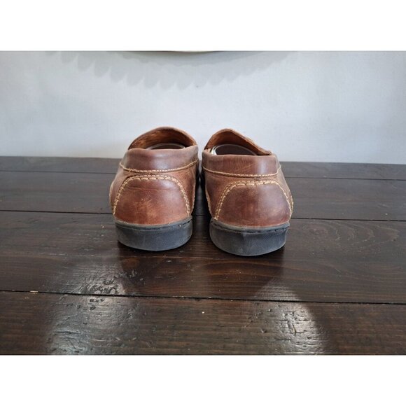 EUC Dockers Brazilian Brown Leather Woven Slip On Loafers/Pre-owned, Size 11m - Picture 6 of 9